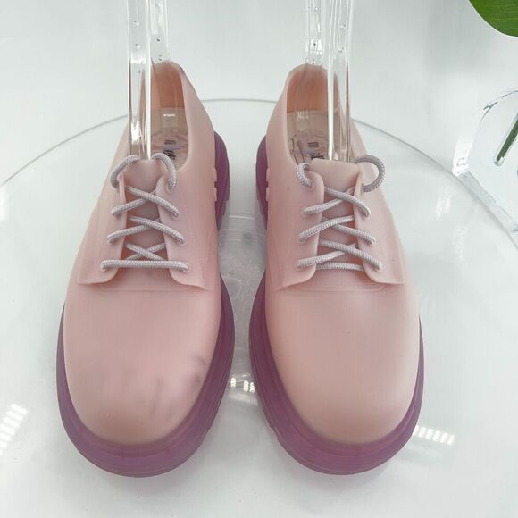 Melissa Melissa Bass Ad Oxford Sneaker Size 9 Pink Rubber Chunky Platform Shoe - Picture 6 of 16